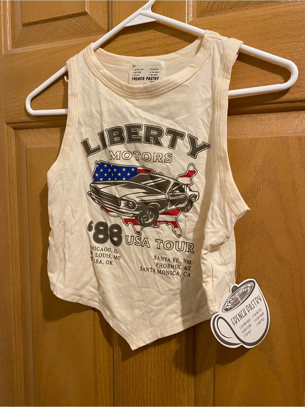 french pastry cream Liberty Motors Graphic Tank with Red & Blue Accents